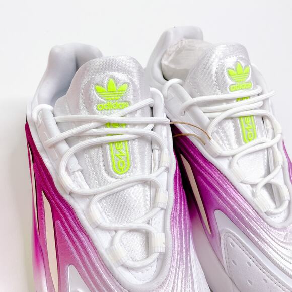 Adidas Ozelia Originals Lace Up Running Shoes White Signal Green size 5.5 NEW - Picture 4 of 12